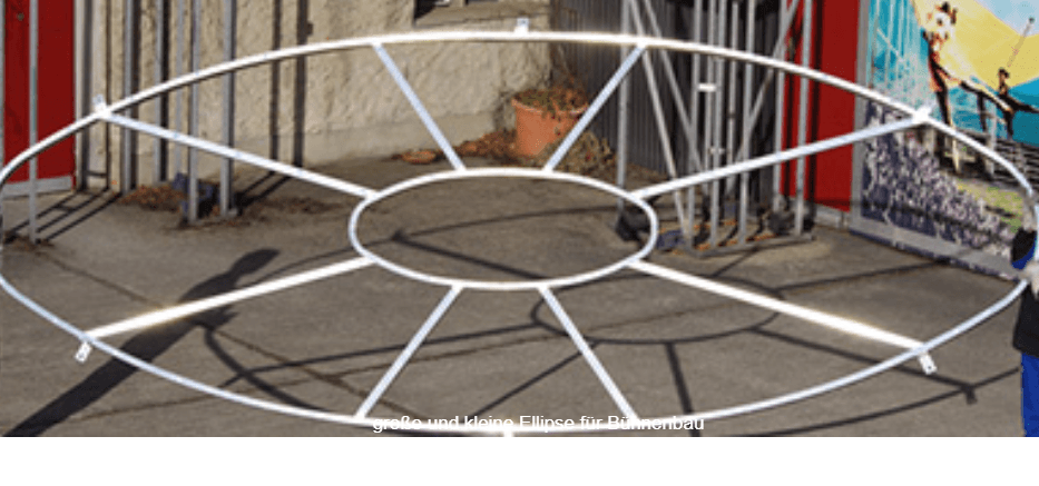 Große und kleine Ellipse für Bühnenbau